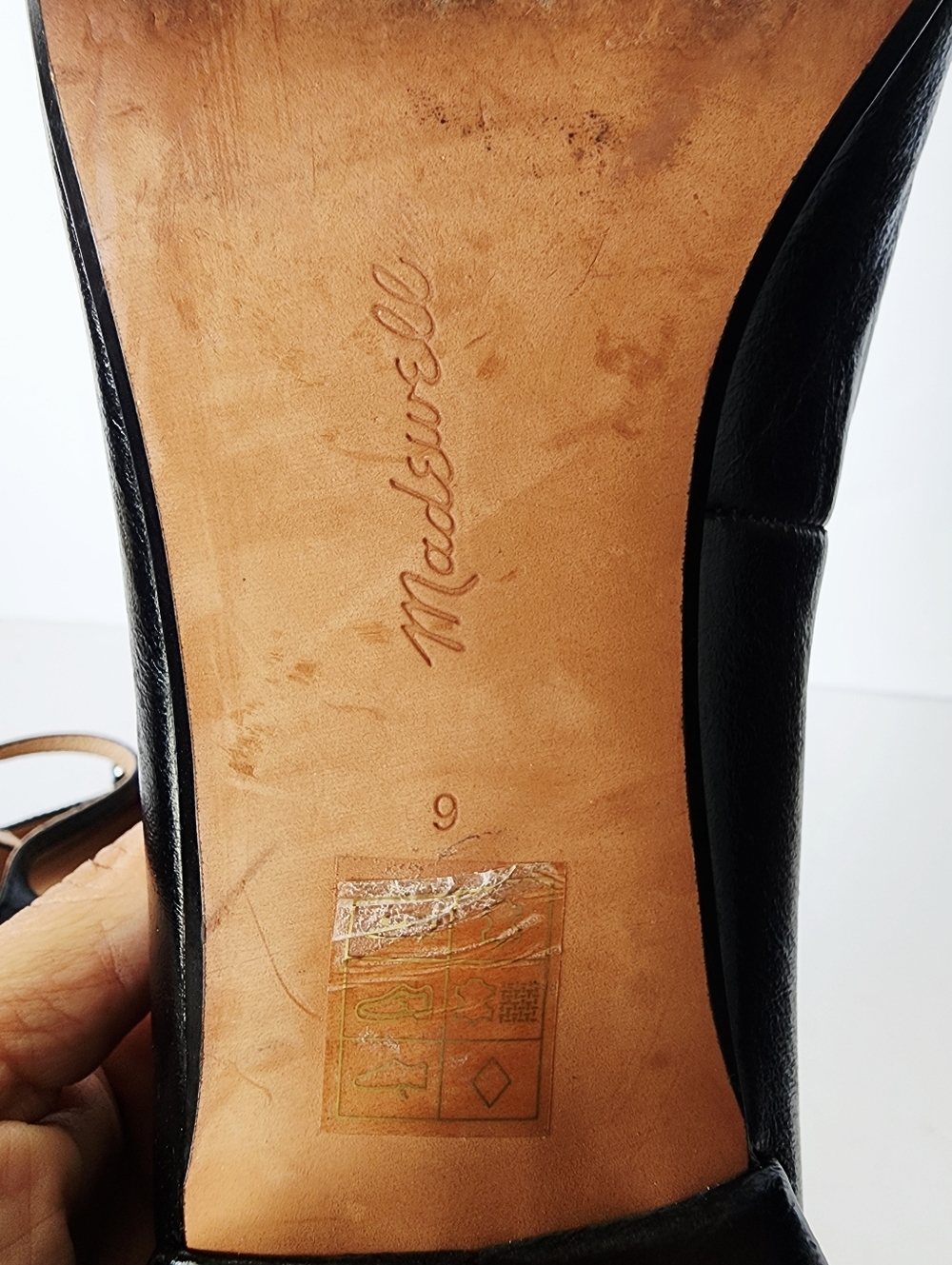 Madewell The Nettie Heeled Mary Jane Black Leather Heels Size 9 - Picture 9 of 9